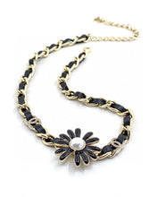 18K CC Black Daisy Necklace