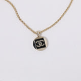 18K CC Black & White Logo Gold Necklace
