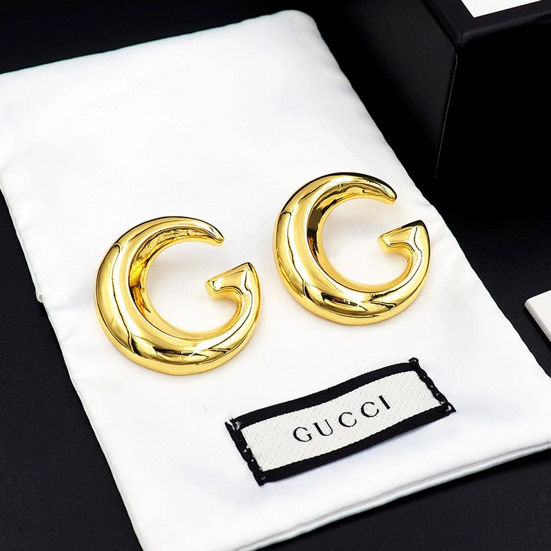 18K GG Large Gold Earrings