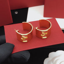 18K Vlogo Cuff Earrings