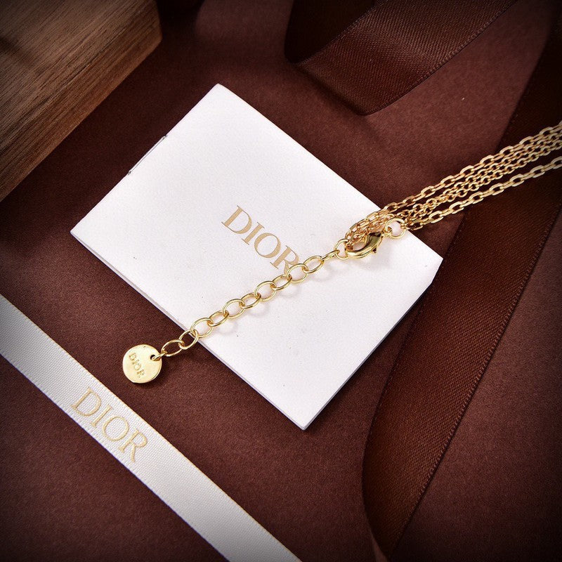 18K Petit CD Crystals Necklace