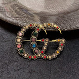 18K GG Color Crystal Brooch