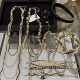 18K CC Pearls Choker Gold Necklace