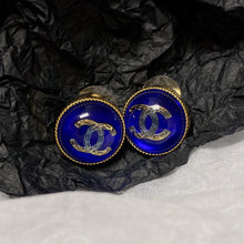 18K CC Blue Crystal Earrings