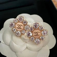 18K CC Color Flower Diamond Earrings