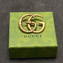 18K Double G Snake Brooch