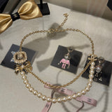 18K CC 25K Butterfly Pearl Necklace