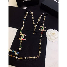 18K CC Color Long Pearl Necklace