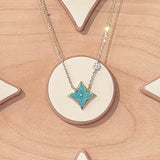18K Louis Blue Color Blossom Necklace