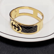 18K Double G Black Gold Cuff Bracelet