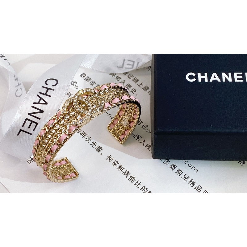 18K CC Pink Strass Cuff Bracelet