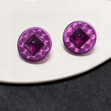 18K Vintage CC Purple Earrings