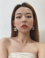 18K Pearl CC Pendant Earrings