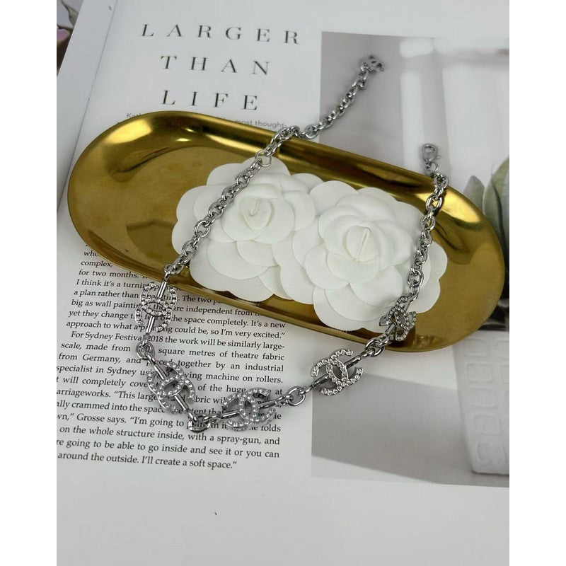 18K CC Gold Diamond Necklace