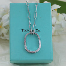 18K T Lock Pendant Pavé Diamonds Necklace