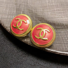 18K CC Red Earrings