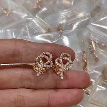 18K T Keys Woven Diamond Earrings