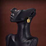 18K BB Hear Lock Earrings