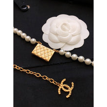 18K CC Pearl Bag Pendant Necklace