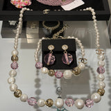 18K CC Color Crystal Choker Necklace