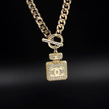 18K CC Diamond Perfume Bottle Pendant Necklace