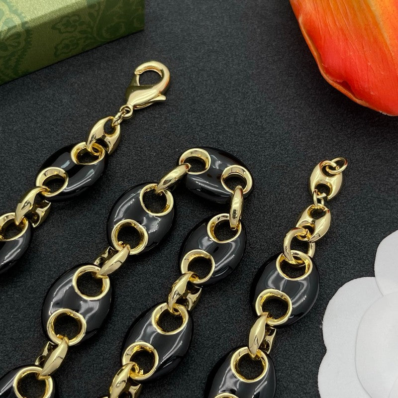 18K GG Interlocking G Brown Necklace