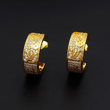 18K Louis Pave Diamond Hoop Earrings