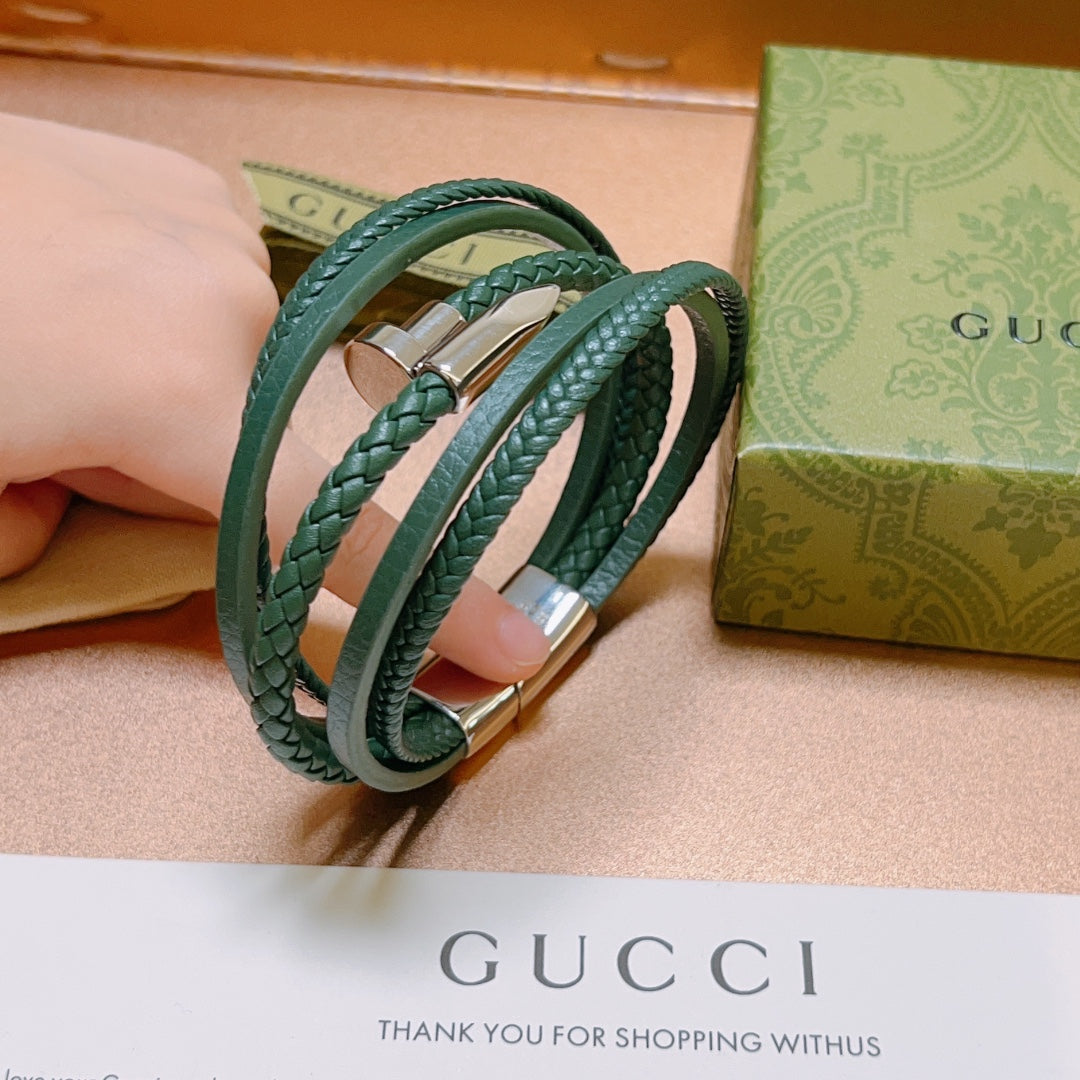 18K Double G Anger Forrest Green Bracelet