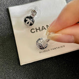 18K CC Black Diamond Earrings