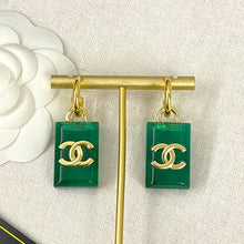 18K CC Green Perfume Bottle Earrings