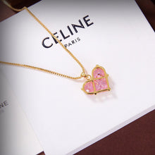 18K Triomphe Pink Heart Crystal Necklace
