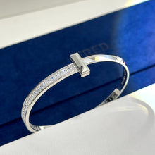 18K T1 Wide Diamond Hinged Bracelet