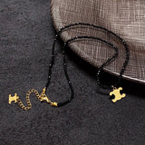18K Coeur Black Crystals Necklace