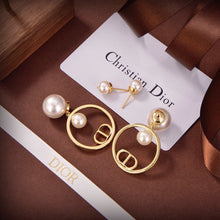 18K CD Circle Pearls Earrings