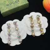 18K GG Tiger Color Crystal Earrings