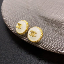 18K CC Pearl Vintage Earrings