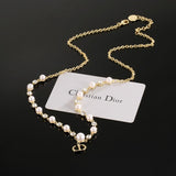 18K CD Pearl Chain Necklace