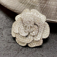 18K CC Full Diamond Camellia Brooch