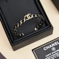18K CC 26C Black & White Leather Bracelet