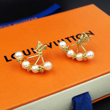 18k Louis Monogram Pearls Earrings