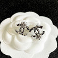 18K CC Vintage Flower Gold Earrings