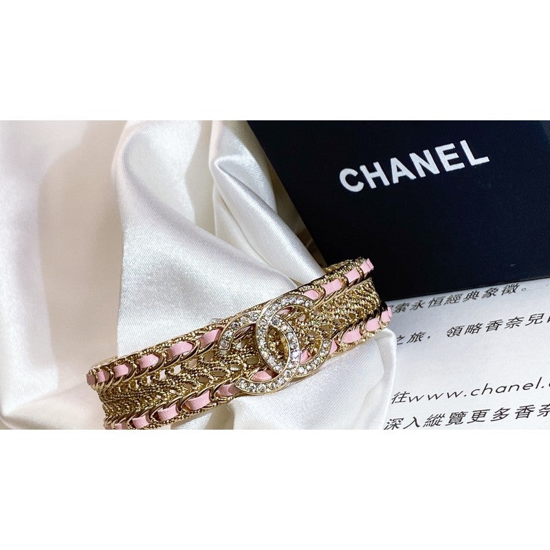 18K CC Pink Strass Cuff Bracelet