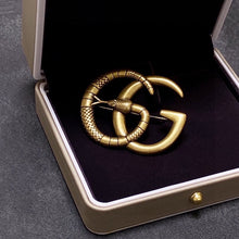 18K Double G Snake Brooch