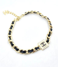 18K CC Leather Necklace