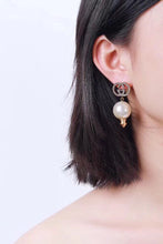 18K Double G Pearl Pendant Earrings