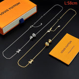 18K Louis Damier Rings Pendant Necklace