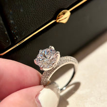 18K T Pavé Tiffany Setting Engagement Ring