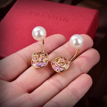 18K Vlogo Crystal Earrings