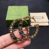 18K GG Color Crystal Brooch
