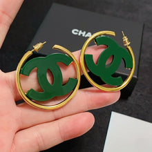 18K CC Color Logo Earrings